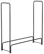 HOMCOM Suporte para Lenhas 122x35x122 cm Porta Lenha de Metal para Exterior e Interior Carga Máxima 150 kg Preto