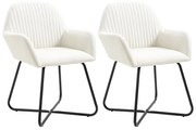 vidaXL Cadeiras de jantar 2 pcs tecido cor creme