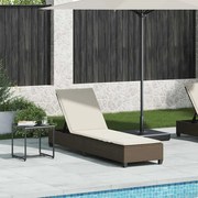 vidaXL Espreguiçadeira com almofadões 55x200x25,5cm vime PE castanho
