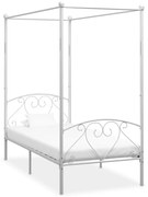 vidaXL Estrutura de cama com dossel 100x200 cm metal branco