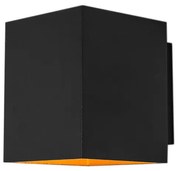 Candeeiro de parede design preto e dourado retangular - Sola