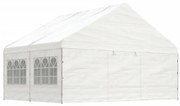 Gazebo com telhado 4,46x5,88x3,75 m polietileno branco
