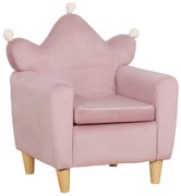 HOMCOM Poltrona Infantil Mini Sofá para Crianças Acima de 3 Anos com Assento Acolchoado Apoio para os Braços 45kg 50x42x58cm Rosa | Aosom Portugal