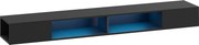 HOMCOM Móvel de TV suspenso 180 cm com iluminação LED RGB, móvel para TV com prateleiras abertas, 177,8 x 30 x 18 cm, preto | Aosom Portugal