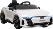 HOMCOM Carro Elétrico AUDI RS E-Tron GT 12V com 2 Motores Controlo Remoto Faróis LED Buzina Música USB 3-5km/h 103x58x41cm Branco | Aosom Portugal