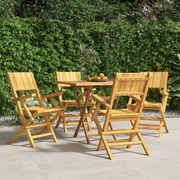 vidaXL Cadeiras de jardim dobráveis 4 pcs 55x61x90 cm teca maciça