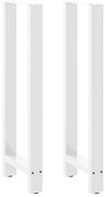 vidaXL Pés para mesa de bar , brancos, 2 peças, 50x (110-111) cm, aço
