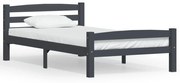 Estrutura de cama 100x200 cm pinho maciço cinzento-escuro