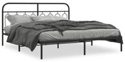 Estrutura de cama com cabeceira 160x200 cm metal preto