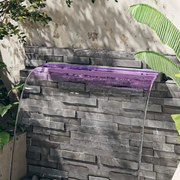 vidaXL Cascata com LEDs RGB 108 cm aço inoxidável