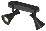 Foco de teto moderno preto ajustável de 2 luzes - Triangle Moderno