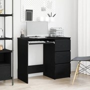 vidaXL Secretária 90x45x76 cm derivados de madeira cor carvalho preto