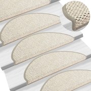 vidaXL Tapetes escada adesivos aspeto sisal 15pcs 65x21x4 cm platinado