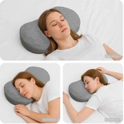 vidaXL Travesseiro para o Pescoço Cinzento 53 x 34,5 x 10,5 cm