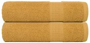 vidaXL Toalhas de mãos FROGN 2 pcs 50x100 cm 360 g/m² ouro