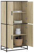 vidaXL Armário alto 68x35x139 cm derivados de madeira carvalho sonoma