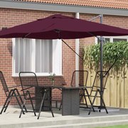 vidaXL Guarda-Sol Cantilever Roma Vermelho Bordeaux 352x251x260 cm em Alumínio