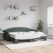 vidaXL Sofá-cama com gavetão 80x200 cm tecido cinzento-escuro