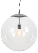 Candeeiro de parede escandinavo cromado com vidro transparente - Ball 50 Design,Moderno