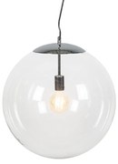 Candeeiro de suspensão escandinavo cromado com vidro transparente - Ball 50 Design,Moderno