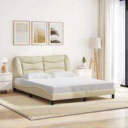vidaXL Estrutura de cama sem colchão Hvar 160x200 cm tecido cor creme
