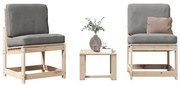 vidaXL 3 pcs conjunto lounge de jardim madeira de pinho maciça