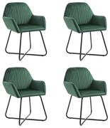 Cadeiras de jantar 4 pcs veludo verde