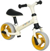 AIYAPLAY Bicicleta sem Pedais para Crianças de 18-48 Meses Bicicleta de Equilíbrio com Assento Ajustável em Altura 66,5x34x47 cm Branco