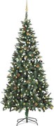 vidaXL Árvore Natal artificial pré-iluminada c/ bolas 210 cm
