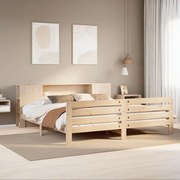 vidaXL Cama sem colchão 200x200 cm madeira de pinho maciça