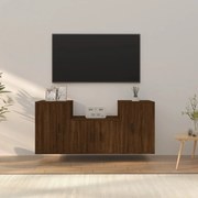 vidaXL Conjunto móveis de TV 3pcs madeira processada carvalho castanho