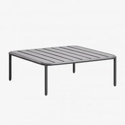 Mesa De Centro Quadrada Em Aço Para Jardim (90x90 Cm) Roubly Cinza Grafito - Sklum