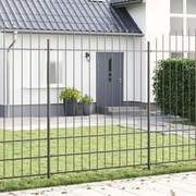 vidaXL Cerca de Jardim com Topo em Arco Cinza, 3,4x2 m, em Aço