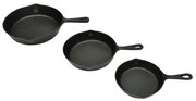 Frigideira de ferro fundido conjunto de 3 peças