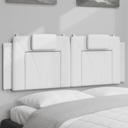 vidaXL Almofadão de cabeceira Viana 120 cm couro artificial branco