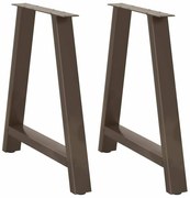 vidaXL Pés de mesa de jantar em formato A, 2 peças, 70x(72-73) cm, aço
