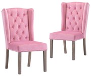 Cadeiras de jantar 2 pcs veludo rosa