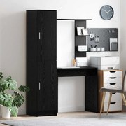 vidaXL Mesa com Armazenamento Carvalho Preto Madeira Engenharia