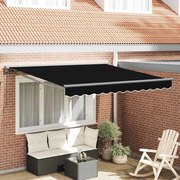 vidaXL Toldo Retrátil Manual Preto 300x250 cm Poliéster