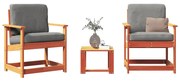 vidaXL 3 pcs conjunto lounge de jardim pinho maciço castanho-mel