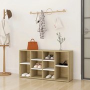 vidaXL Sapateira 103x30x54,5 cm contraplacado branco/carvalho sonoma