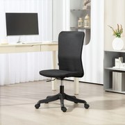 Cadeira de Escritório sem Apoio para os Braços Estofada em Linho Sintético com Altura Ajustável 53x43x85-93 cm Preto