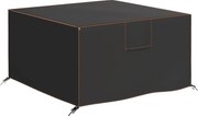 Outsunny Capa de proteção para móveis de jardim resistente ao inverno, impermeável, anti-UV, lona em tecido Oxford 420D 125x125x74cm Preto | Aosom Portugal