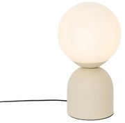 Candeeiro de mesa Hotel Chic bege com vidro opalino - Pallon Trend Chique de hotel