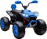 AIYAPLAY Quadricilo Elétrico para Crianças 24V com 2 Lugares 2 Motores Velocidade até 6,5 km/h Faróis Buzina Música e USB 109x68,5x76 cm Azul | Aosom Portugal