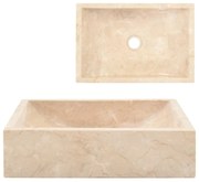 142773 vidaXL Lavatório 45x30x12 cm mármore creme brilhante