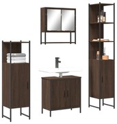 vidaXL 4 pcs conj. móveis WC derivados madeira cor carvalho castanho