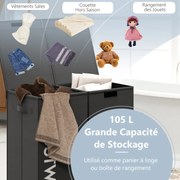 Mesa lateral redonda com dois níveis para sofá e cesto de tecido - marrom rústico