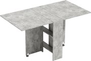 HOMCOM Mesa de Sala de Jantar Dobrável com 2 Prateleiras de Armazenamento e Rodas para Cozinha 75x140x74 cm Cinza | Aosom Portugal