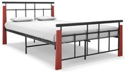 vidaXL Estrutura de cama 120x200 cm metal/madeira de carvalho maciça